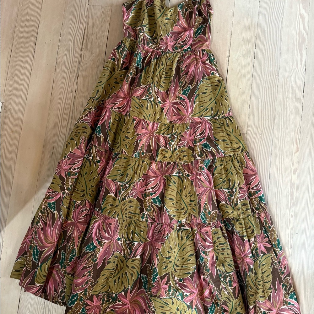 Madewell Floral Tropical Maxi Dress in Pink and Green Like New